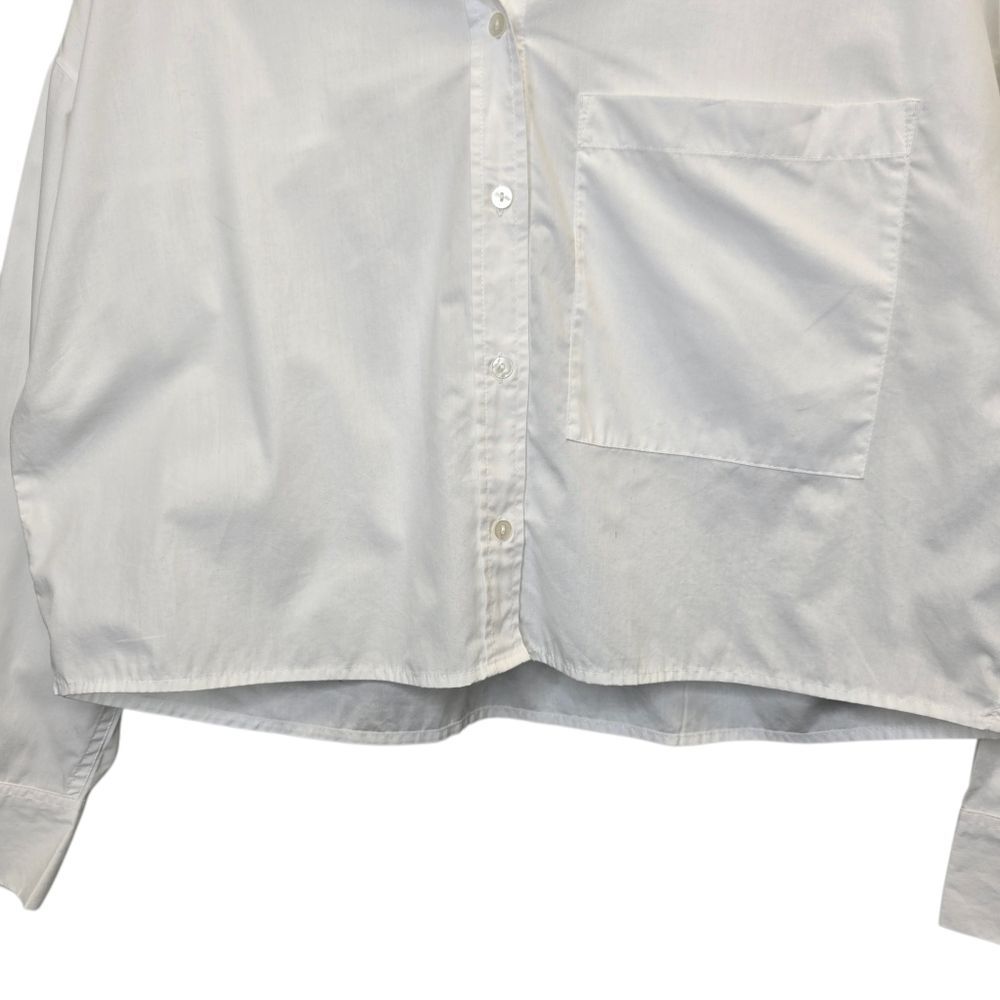 Abercrombie & Fitch Womens M White Cropped Long Sleeve Button-Up Shirt - Picture 3 of 12